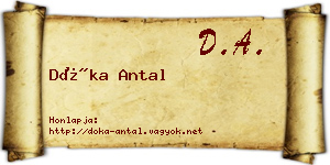 Dóka Antal névjegykártya